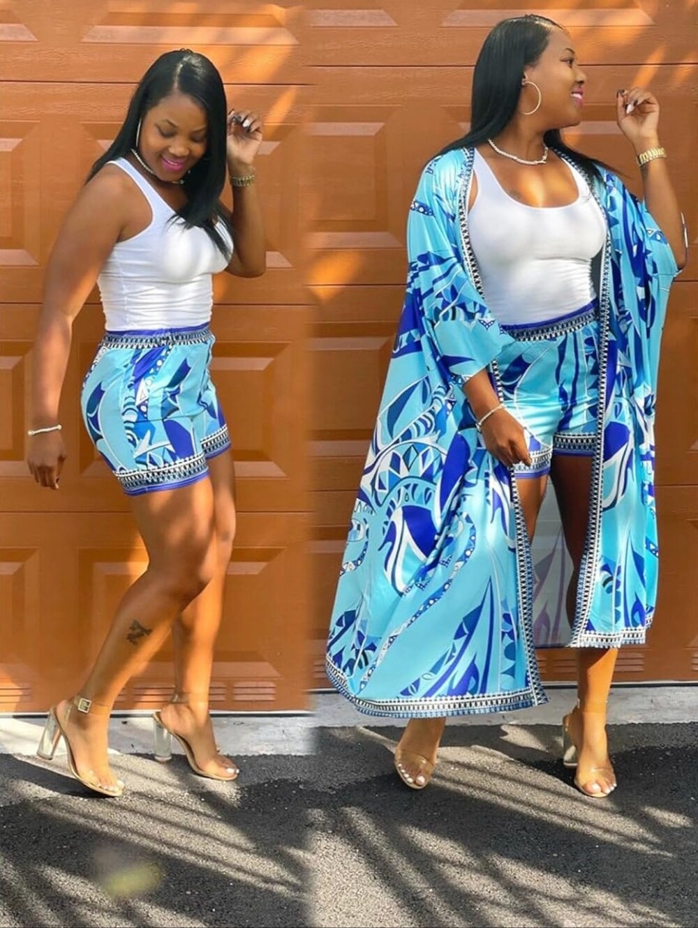 NWT QegarTop Kimono Shorts Set for Women Two Piece - Picture 2 of 3